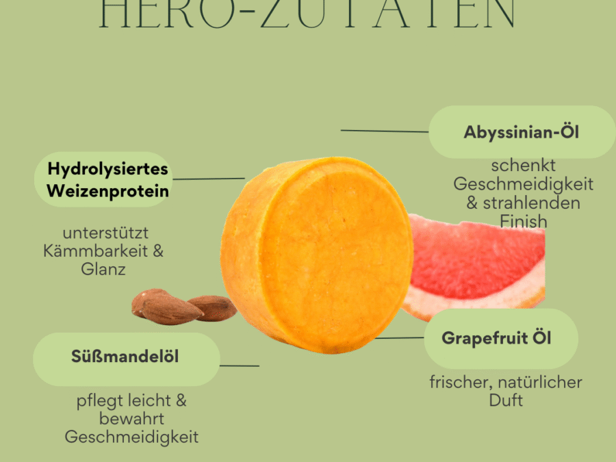 zutaten festes shampoo – weizenprotein abyssinian süßmandel grapefruit