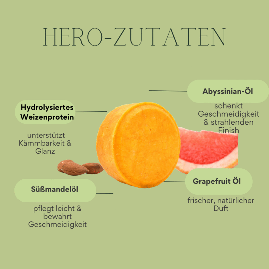 zutaten festes shampoo – weizenprotein abyssinian süßmandel grapefruit