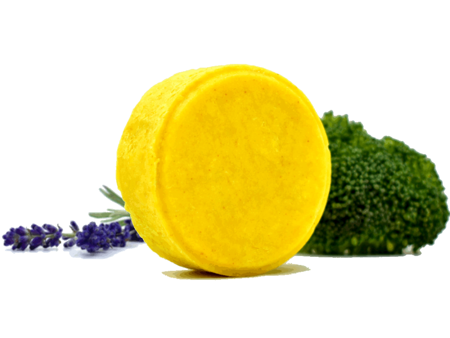 Festes Shampoo Feuchtigkeit für lockiges und trockenes Haar mit brokkolisamenöl und lavender