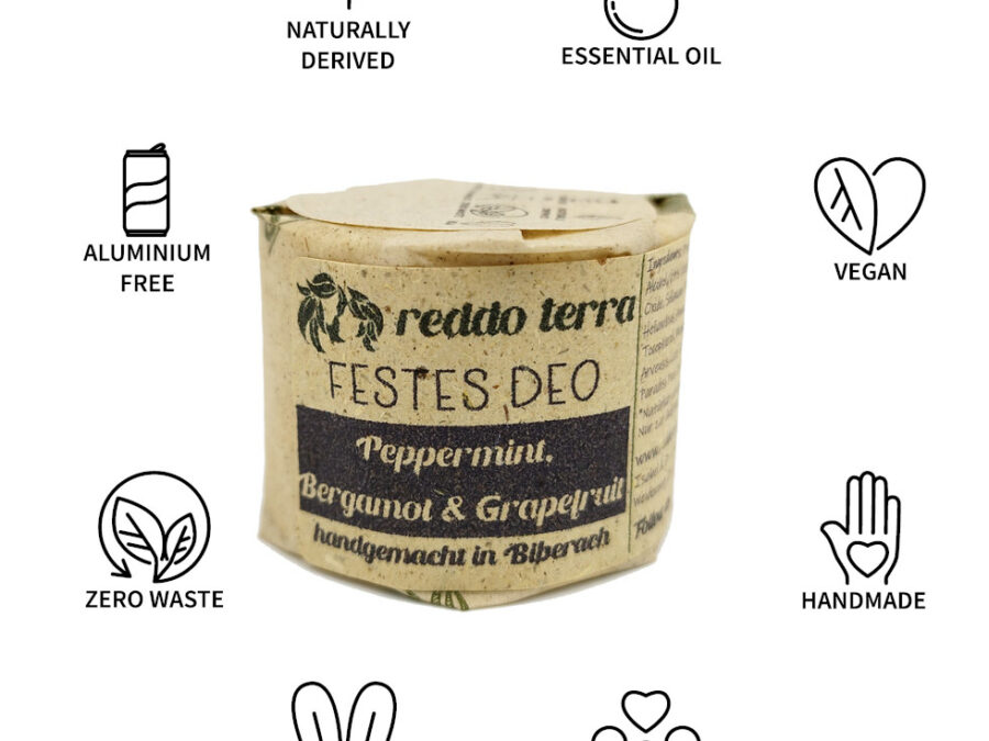 zero waste Peppermint grapefruit deodorant without aluminium and without baking soda