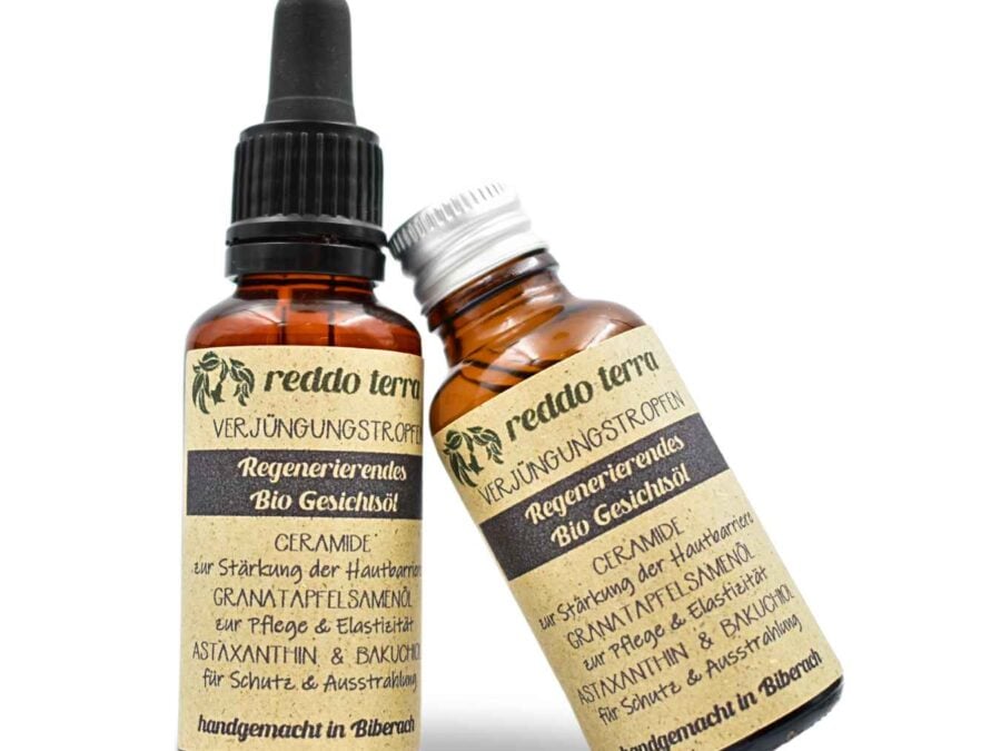 Verjüngungstropfen Bio-Gesichtsöl mit Bakuchiol, Ceramiden & Antioxidantien für regenerierte Haut