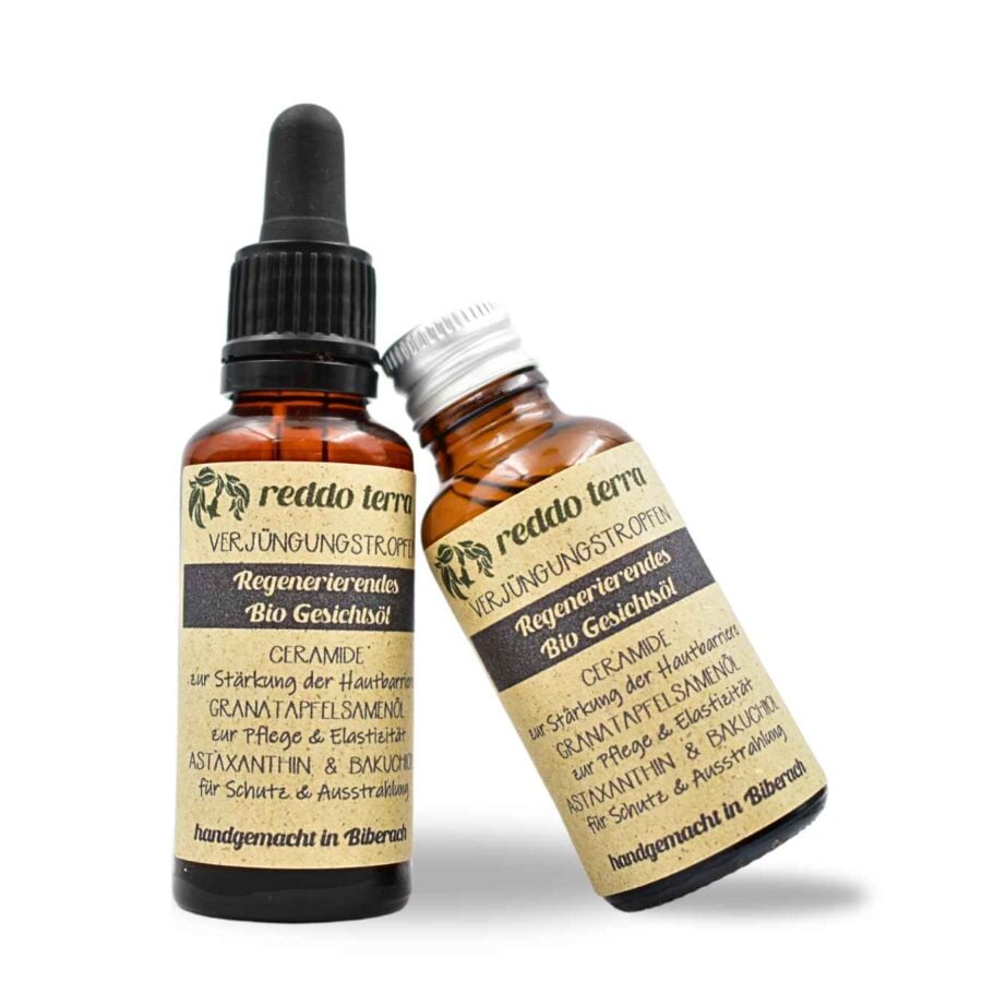 Verjüngungstropfen Bio-Gesichtsöl mit Bakuchiol, Ceramiden & Antioxidantien für regenerierte Haut