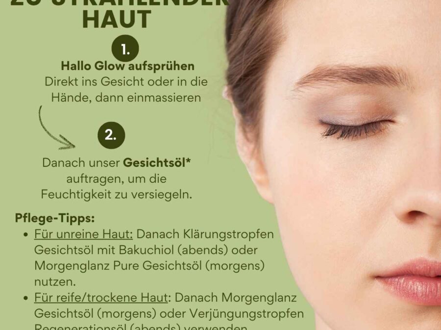 Die perfekte Pflegeroutine mit Hallo Glow – kombiniert mit unseren Gesichtsölen für unreine & reife Haut.