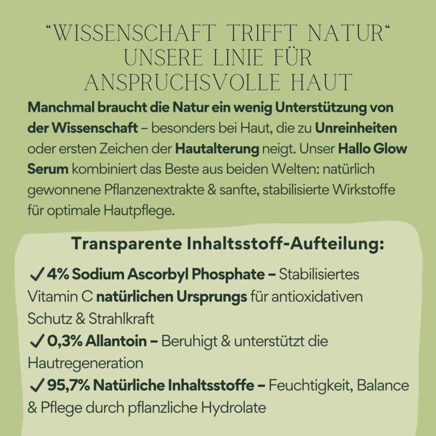 Vitamin C Serum mit 4% stabilisiertem Vitamin C & natürlichen Pflanzenextrakten für unreine & reife Haut.