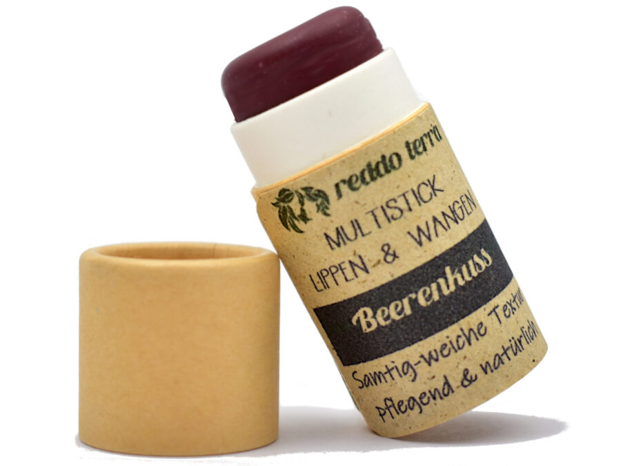 Beerenkuss Lippenstift ohne Titandioxid Vegan Papiertube Nachhaltig Reddo Terra