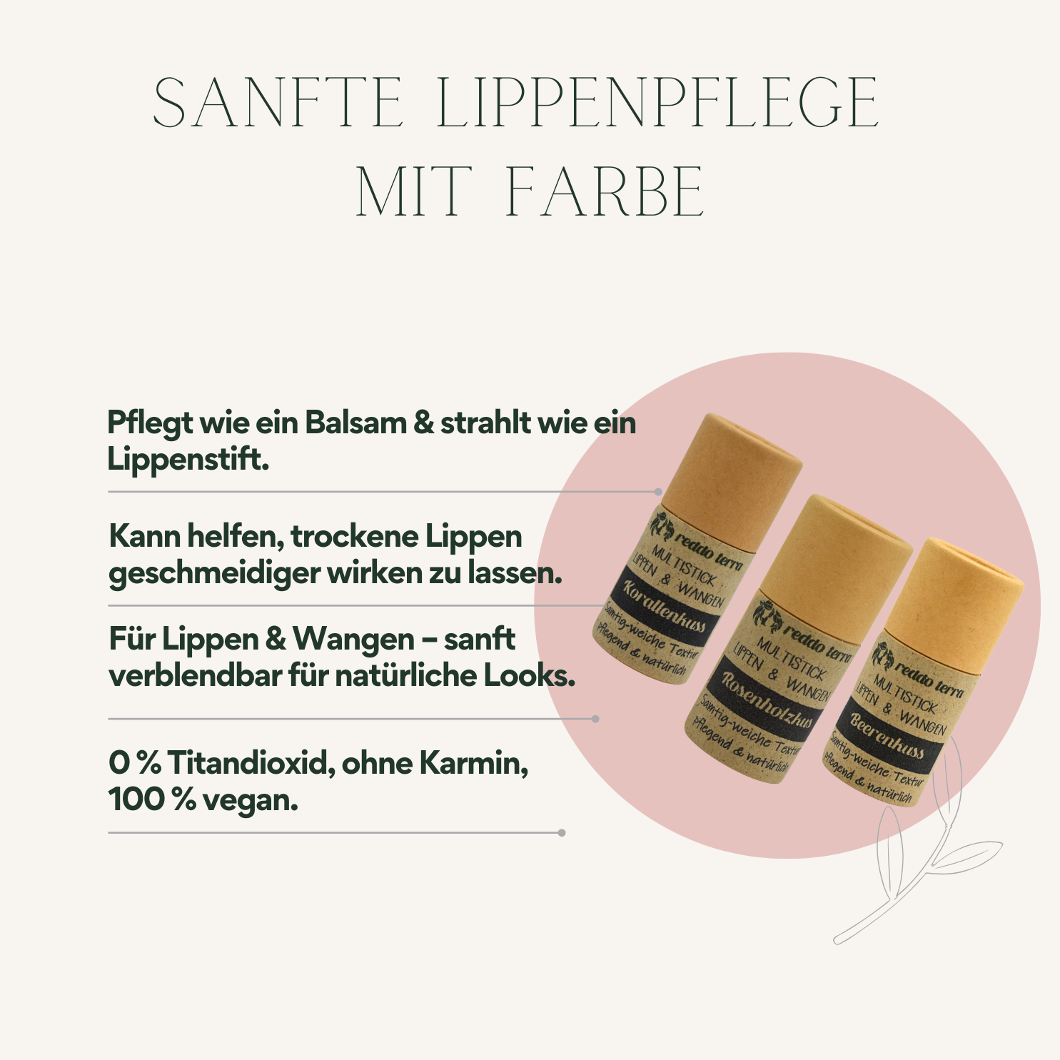Veganer Lippenpflege-Stick in nachhaltiger Papertube